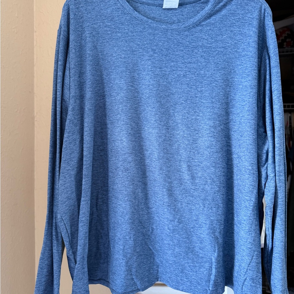 Athletic Works Heather Blue Crew Neck Tee